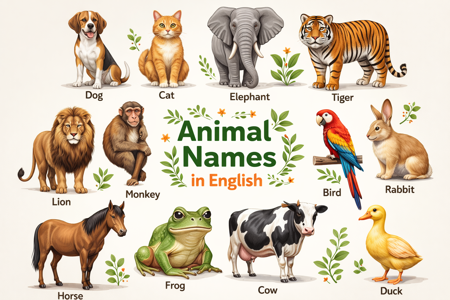 Nama Hewan dalam Bahasa Inggris