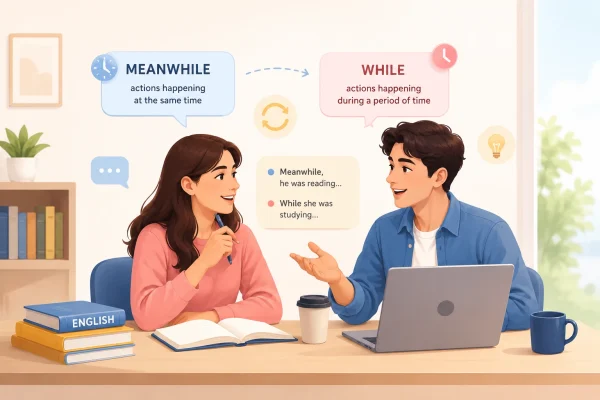 Perbedaan meanwhile dan while bahasa inggris